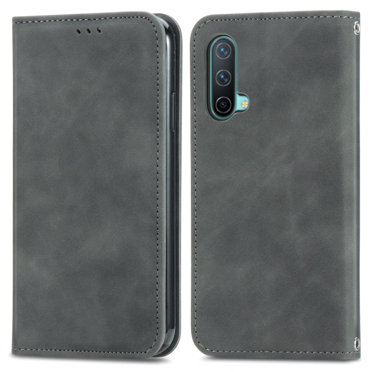 For OnePlus Nord CE 5G Retro Skin Feel Business Magnetic Horizontal Flip Leather Case with Holder & Card Slots & Wallet & Photo Frame
