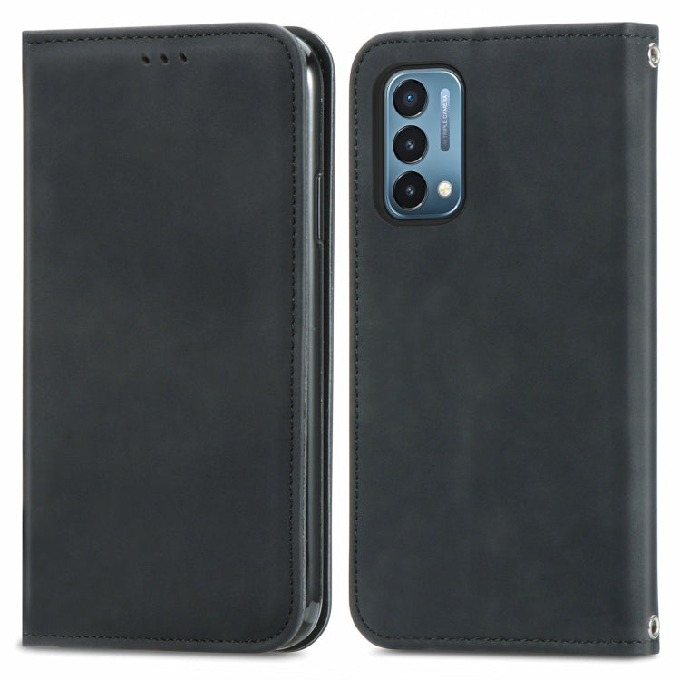 For OnePlus Nord N200 5G Retro Skin Feel Business Magnetic Horizontal Flip Leather Case with Holder & Card Slots & Wallet & Photo Frame