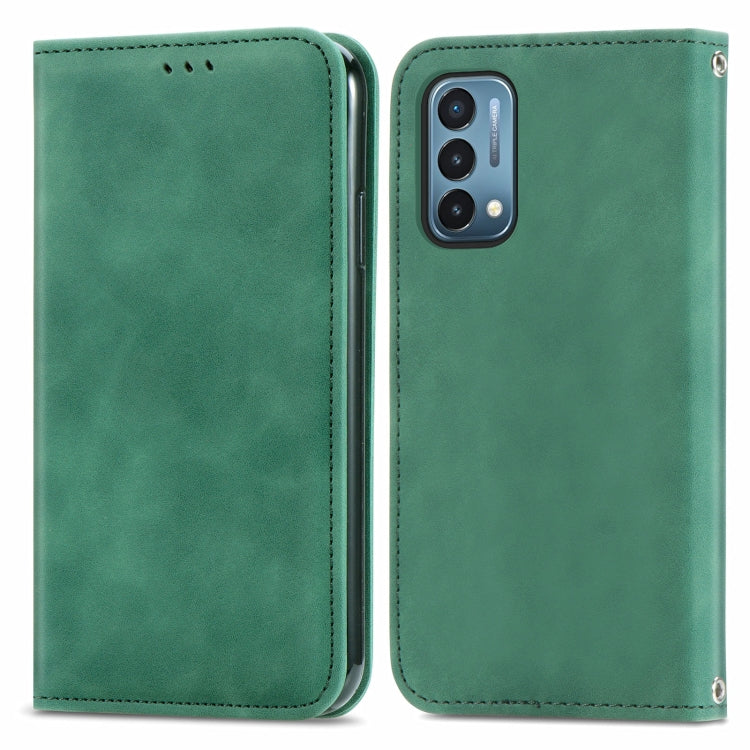 For OnePlus Nord N200 5G Retro Skin Feel Business Magnetic Horizontal Flip Leather Case with Holder & Card Slots & Wallet & Photo Frame