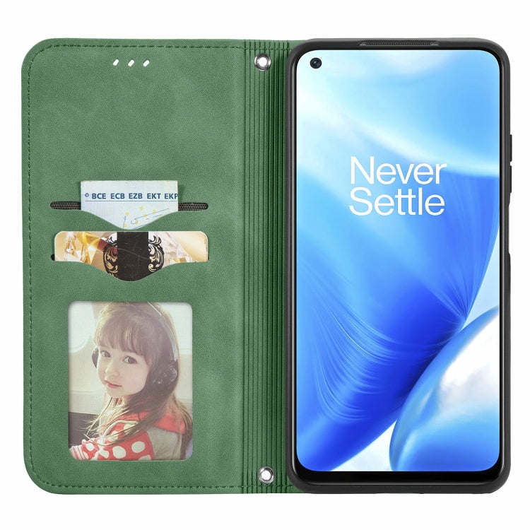 For OnePlus Nord N200 5G Retro Skin Feel Business Magnetic Horizontal Flip Leather Case with Holder & Card Slots & Wallet & Photo Frame