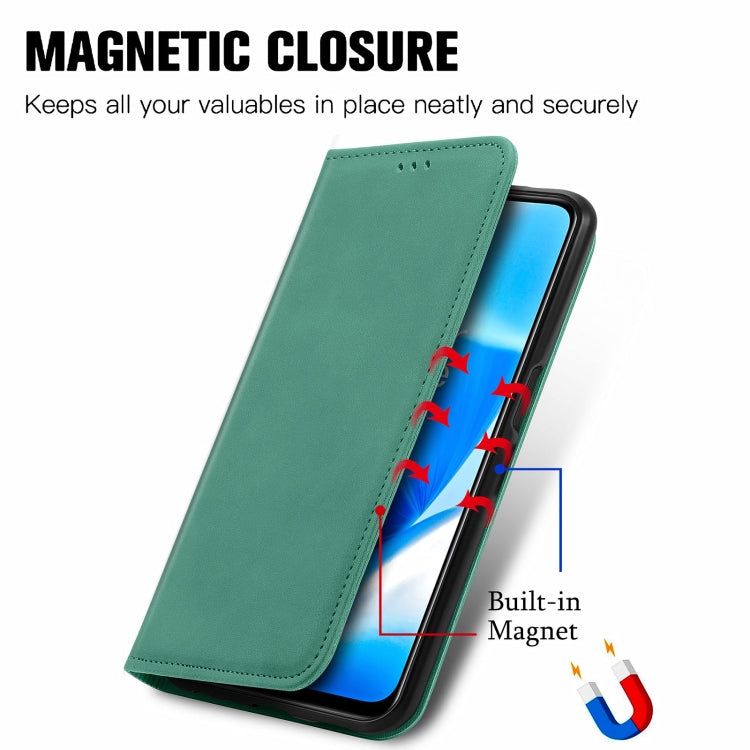 For OnePlus Nord N200 5G Retro Skin Feel Business Magnetic Horizontal Flip Leather Case with Holder & Card Slots & Wallet & Photo Frame