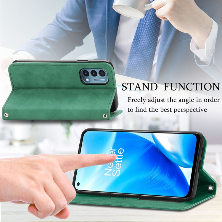 For OnePlus Nord N200 5G Retro Skin Feel Business Magnetic Horizontal Flip Leather Case with Holder & Card Slots & Wallet & Photo Frame