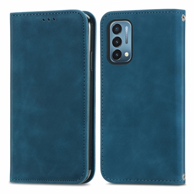 For OnePlus Nord N200 5G Retro Skin Feel Business Magnetic Horizontal Flip Leather Case with Holder & Card Slots & Wallet & Photo Frame