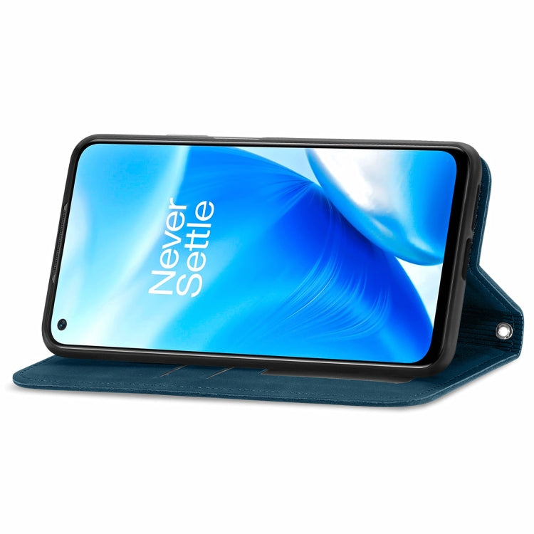 For OnePlus Nord N200 5G Retro Skin Feel Business Magnetic Horizontal Flip Leather Case with Holder & Card Slots & Wallet & Photo Frame