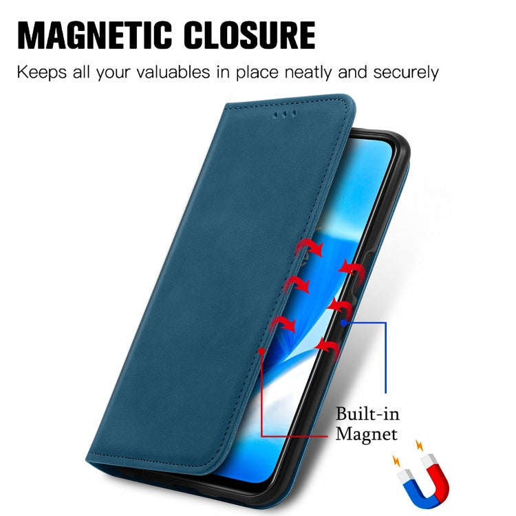 For OnePlus Nord N200 5G Retro Skin Feel Business Magnetic Horizontal Flip Leather Case with Holder & Card Slots & Wallet & Photo Frame
