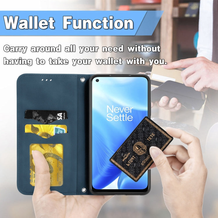 For OnePlus Nord N200 5G Retro Skin Feel Business Magnetic Horizontal Flip Leather Case with Holder & Card Slots & Wallet & Photo Frame
