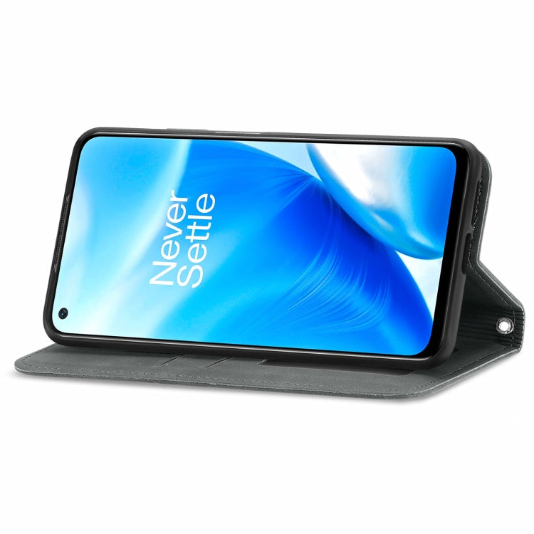 For OnePlus Nord N200 5G Retro Skin Feel Business Magnetic Horizontal Flip Leather Case with Holder & Card Slots & Wallet & Photo Frame