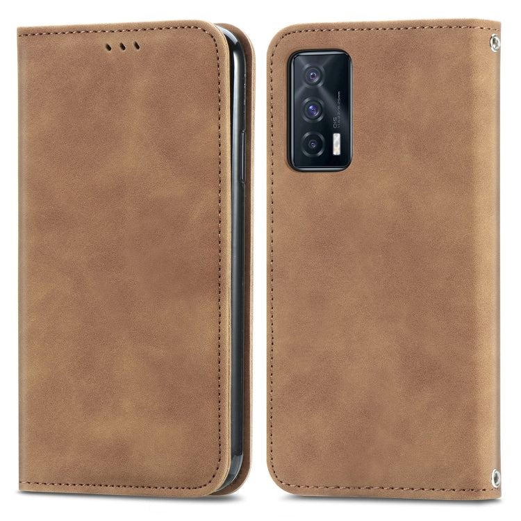 For vivo iQOO Neo 5 Retro Skin Feel Business Magnetic Horizontal Flip Leather Case with Holder & Card Slots & Wallet & Photo Frame