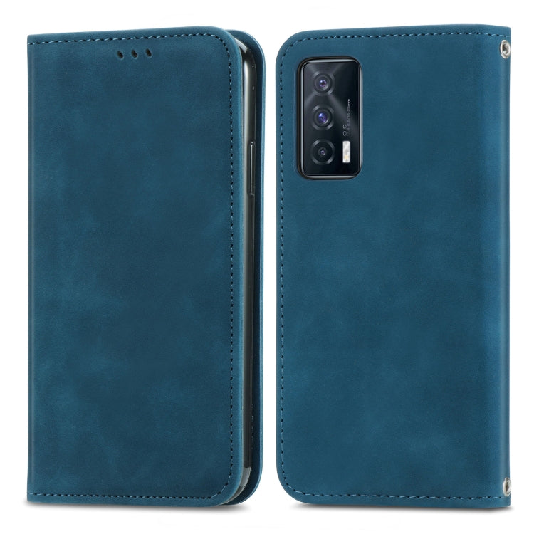 For vivo iQOO Neo 5 Retro Skin Feel Business Magnetic Horizontal Flip Leather Case with Holder & Card Slots & Wallet & Photo Frame