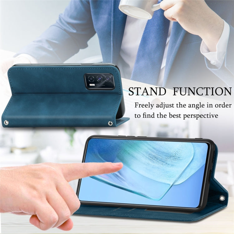 For vivo iQOO Neo 5 Retro Skin Feel Business Magnetic Horizontal Flip Leather Case with Holder & Card Slots & Wallet & Photo Frame
