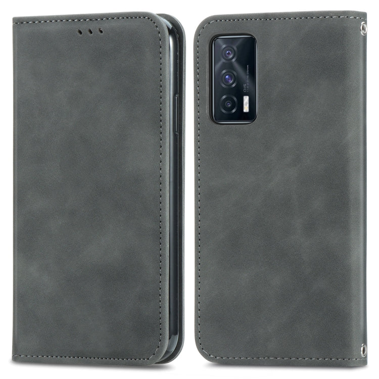For vivo iQOO Neo 5 Retro Skin Feel Business Magnetic Horizontal Flip Leather Case with Holder & Card Slots & Wallet & Photo Frame
