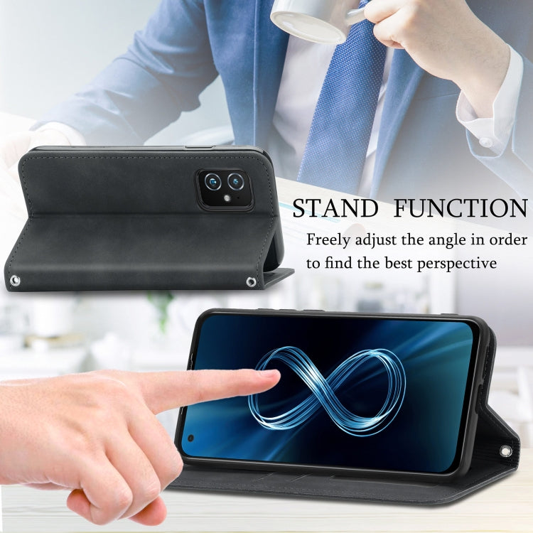 For Asus Zenfone 8 ZS590KS Retro Skin Feel Business Magnetic Horizontal Flip Leather Case with Holder & Card Slots & Wallet & Photo Frame