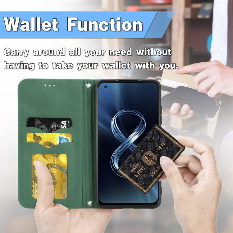 For Asus Zenfone 8 ZS590KS Retro Skin Feel Business Magnetic Horizontal Flip Leather Case with Holder & Card Slots & Wallet & Photo Frame