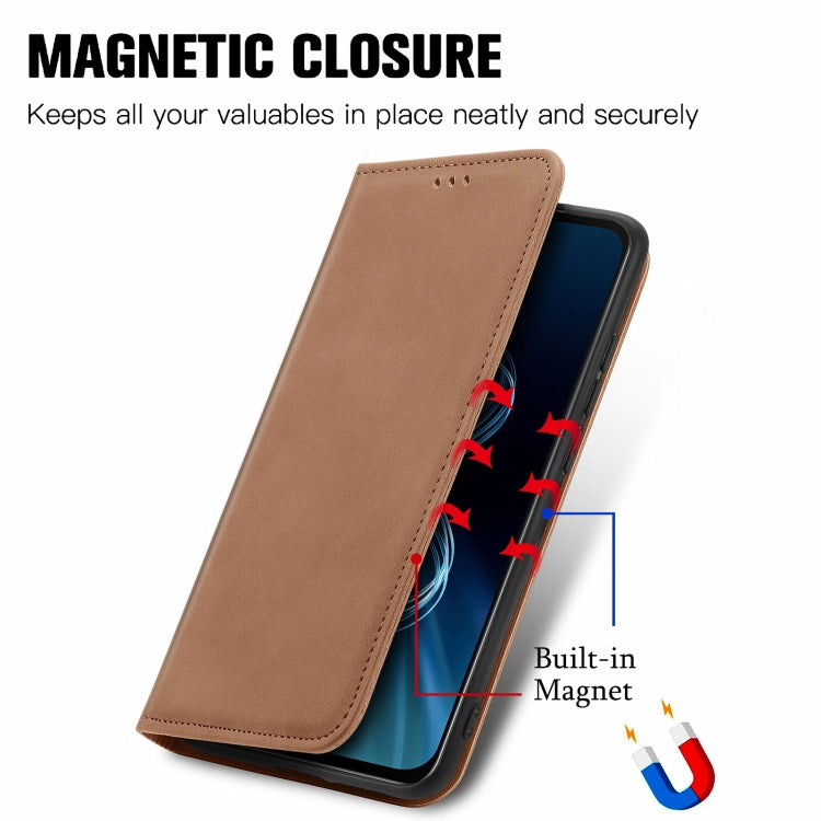 For Asus Zenfone 8 ZS590KS Retro Skin Feel Business Magnetic Horizontal Flip Leather Case with Holder & Card Slots & Wallet & Photo Frame
