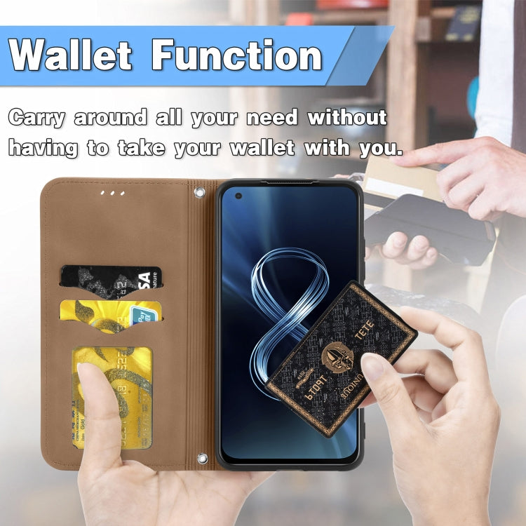For Asus Zenfone 8 ZS590KS Retro Skin Feel Business Magnetic Horizontal Flip Leather Case with Holder & Card Slots & Wallet & Photo Frame