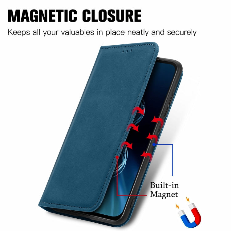 For Asus Zenfone 8 ZS590KS Retro Skin Feel Business Magnetic Horizontal Flip Leather Case with Holder & Card Slots & Wallet & Photo Frame