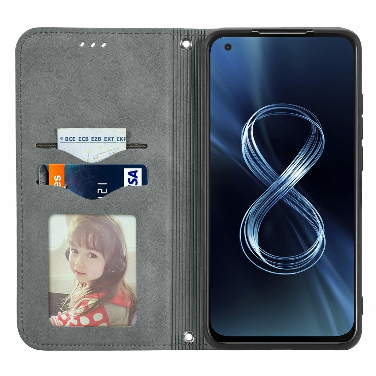 For Asus Zenfone 8 ZS590KS Retro Skin Feel Business Magnetic Horizontal Flip Leather Case with Holder & Card Slots & Wallet & Photo Frame