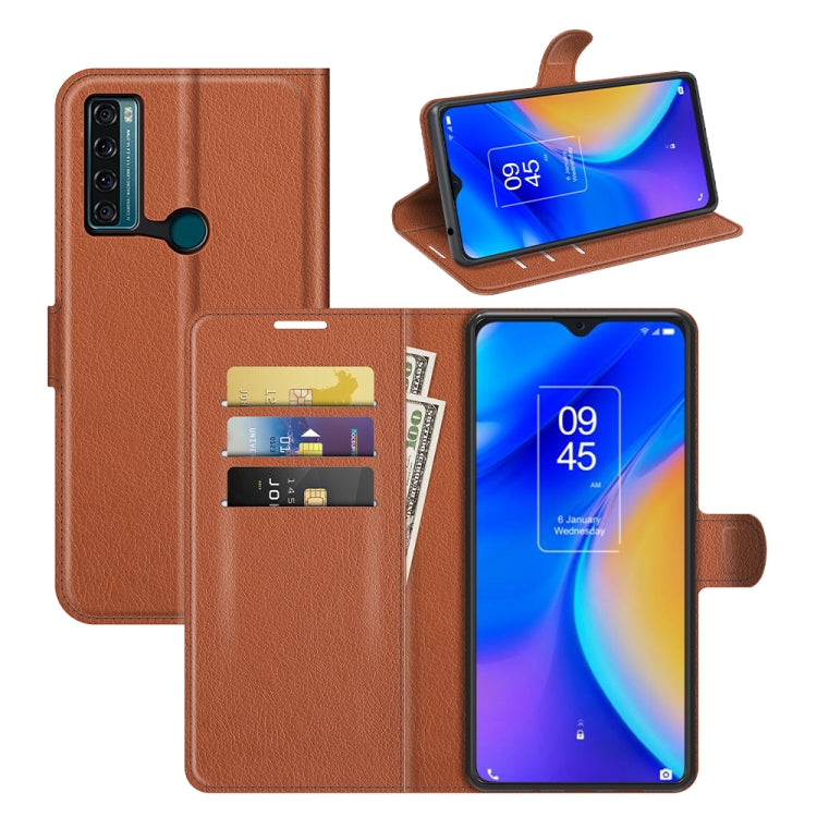 For TCL 20 SE Litchi Texture Horizontal Flip Protective Case with Holder & Card Slots & Wallet