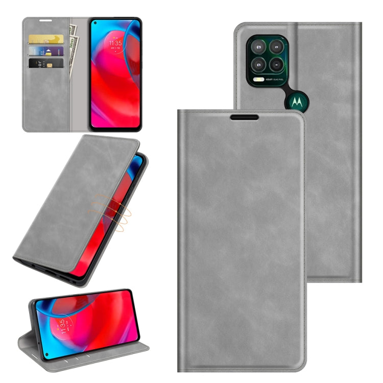 For Motorola Moto G Stylus 5G Retro-skin Business Magnetic Suction Leather Case with Holder & Card Slots & Wallet