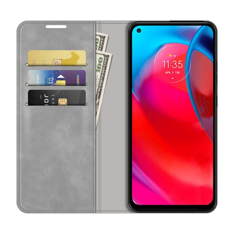 For Motorola Moto G Stylus 5G Retro-skin Business Magnetic Suction Leather Case with Holder & Card Slots & Wallet