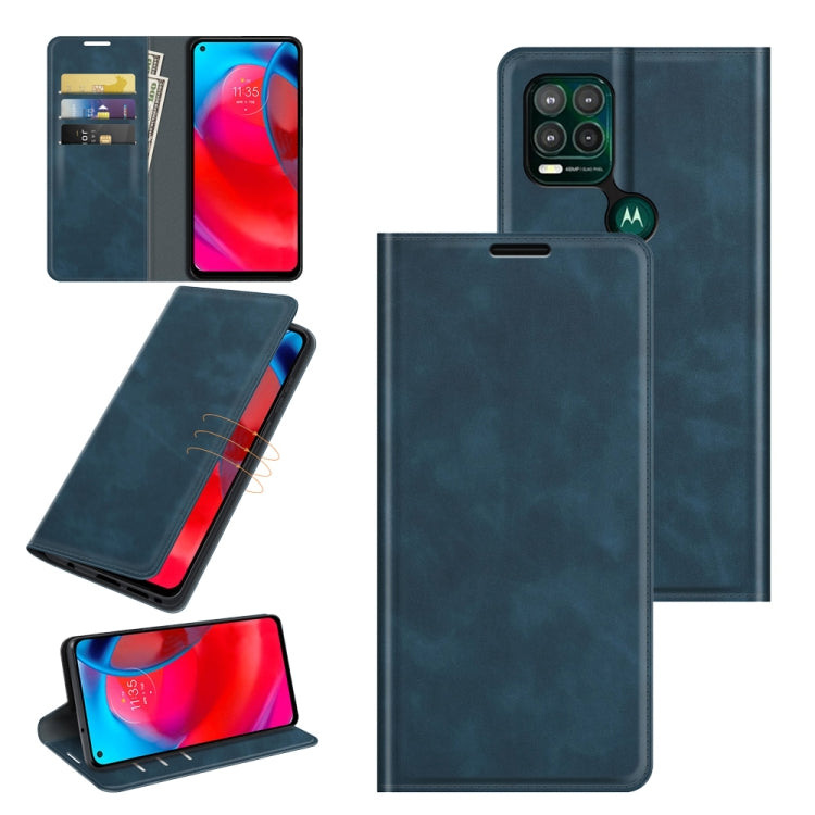 For Motorola Moto G Stylus 5G Retro-skin Business Magnetic Suction Leather Case with Holder & Card Slots & Wallet