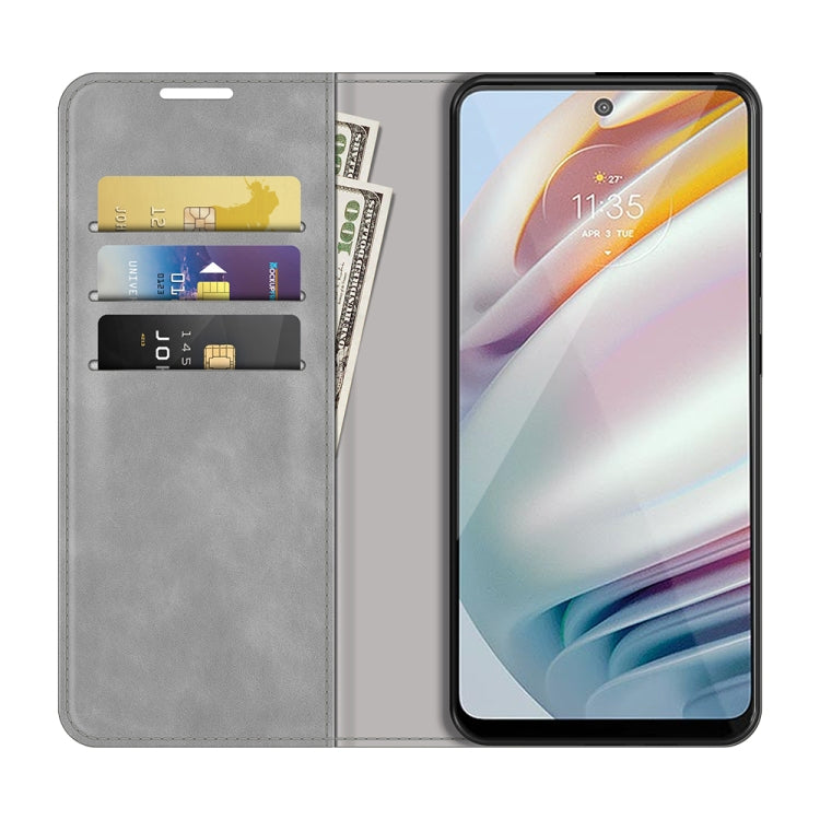 For Motorola Moto G60/G40 Fusion Retro-skin Business Magnetic Suction Leather Case with Holder & Card Slots & Wallet