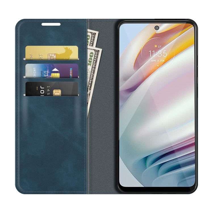 For Motorola Moto G60/G40 Fusion Retro-skin Business Magnetic Suction Leather Case with Holder & Card Slots & Wallet