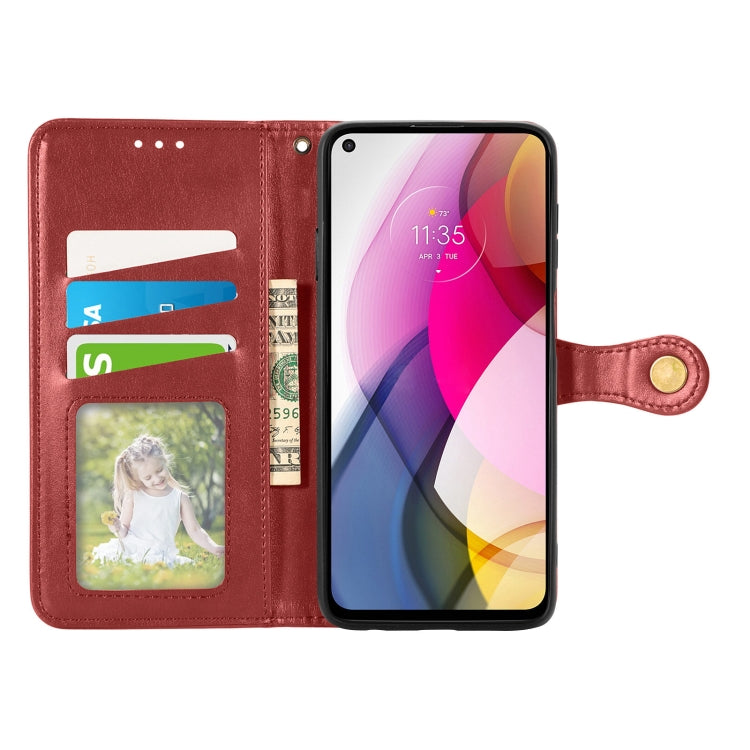 For Motorola Moto G Stylus 2021 Solid Color Leather Buckle Phone Case with Lanyard & Photo Frame & Card Slot & Wallet & Stand Function