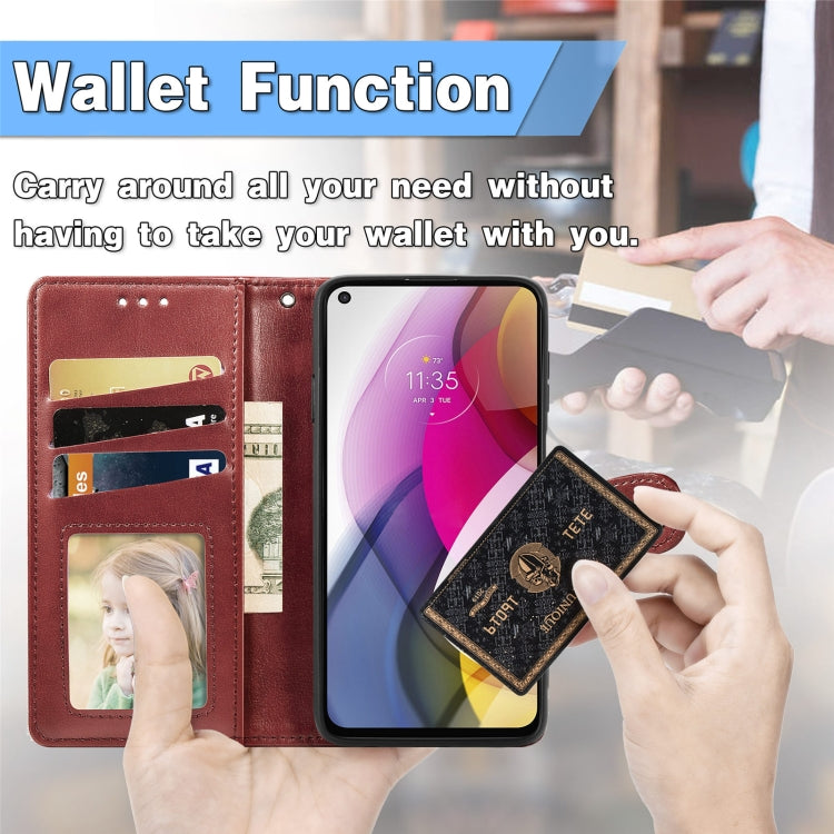 For Motorola Moto G Stylus 2021 Solid Color Leather Buckle Phone Case with Lanyard & Photo Frame & Card Slot & Wallet & Stand Function