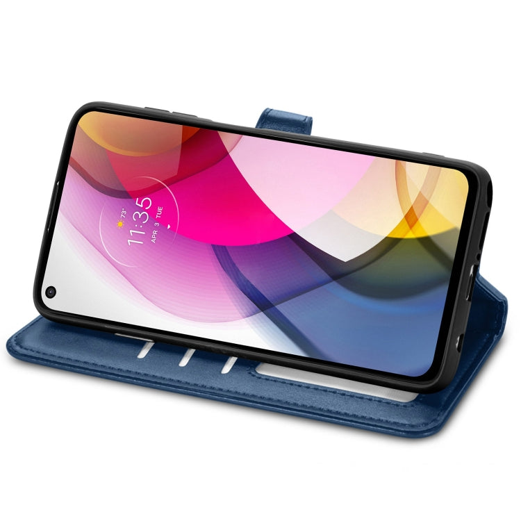 For Motorola Moto G Stylus 2021 Solid Color Leather Buckle Phone Case with Lanyard & Photo Frame & Card Slot & Wallet & Stand Function