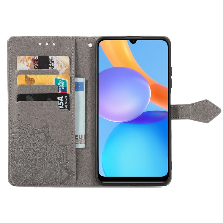 For Honor Play 5T Mandala Flower Embossed Horizontal Flip Leather Case with Bracket / Card Slot / Wallet / Lanyard