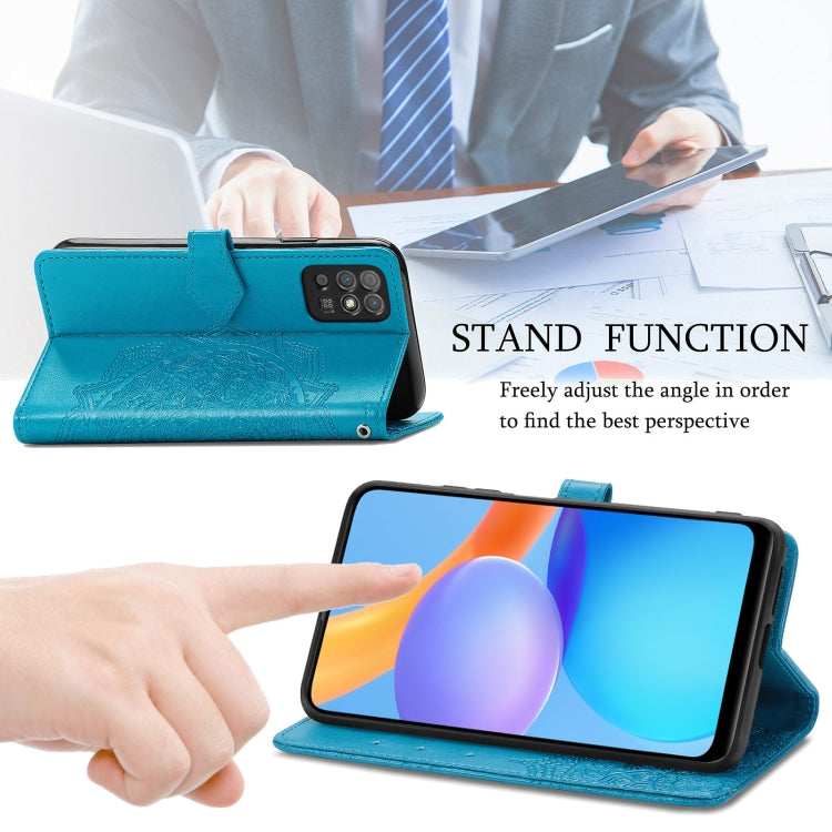 For Honor Play 5T Mandala Flower Embossed Horizontal Flip Leather Case with Bracket / Card Slot / Wallet / Lanyard