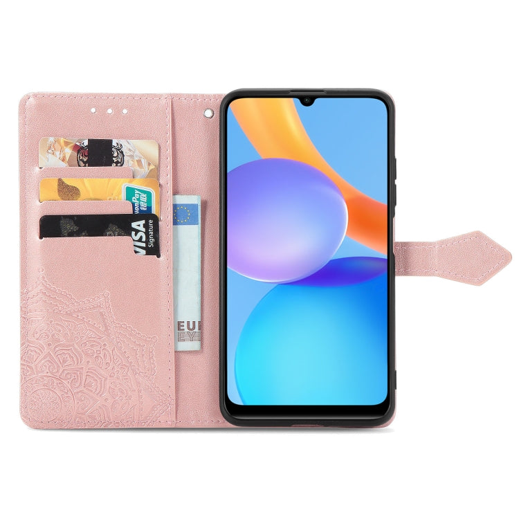 For Honor Play 5T Mandala Flower Embossed Horizontal Flip Leather Case with Bracket / Card Slot / Wallet / Lanyard