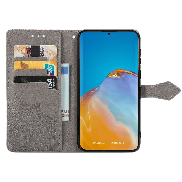 For Huawei P50 Mandala Flower Embossed Horizontal Flip Leather Case with Bracket / Card Slot / Wallet / Lanyard
