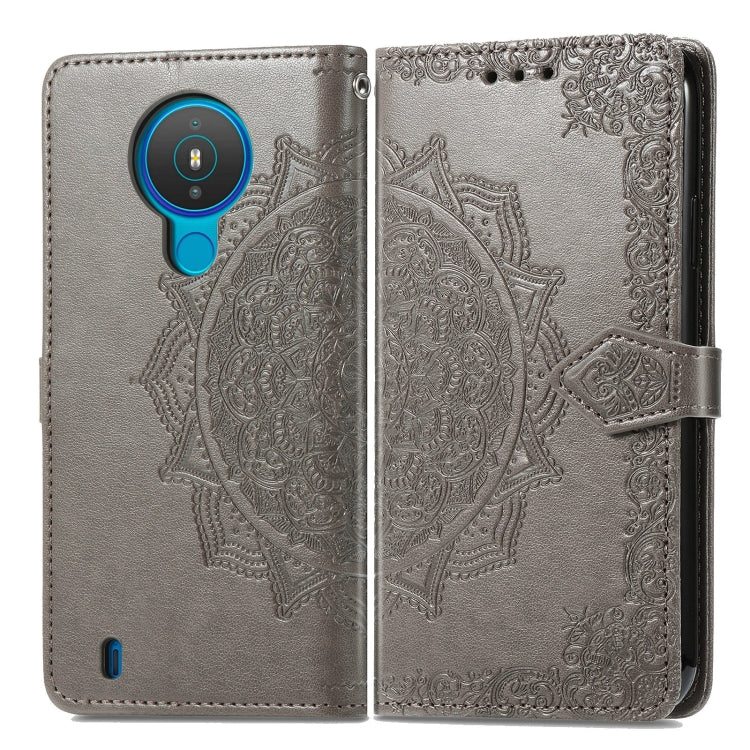 For Nokia 1.4 Mandala Flower Embossed Horizontal Flip Leather Case with Bracket / Card Slot / Wallet / Lanyard