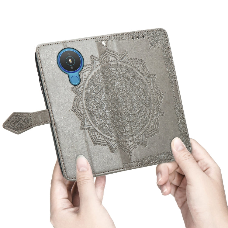 For Nokia 1.4 Mandala Flower Embossed Horizontal Flip Leather Case with Bracket / Card Slot / Wallet / Lanyard