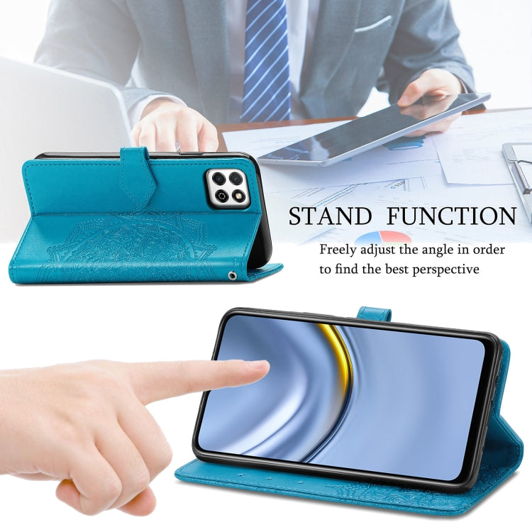 For Huawei Enjoy 20 5G Mandala Flower Embossed Horizontal Flip Leather Case with Bracket / Card Slot / Wallet / Lanyard