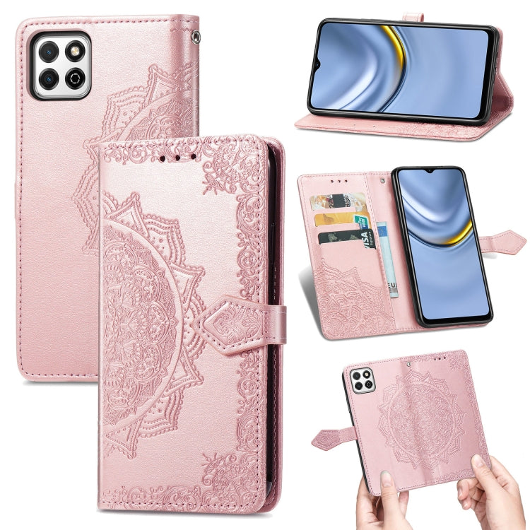 For Huawei Enjoy 20 5G Mandala Flower Embossed Horizontal Flip Leather Case with Bracket / Card Slot / Wallet / Lanyard