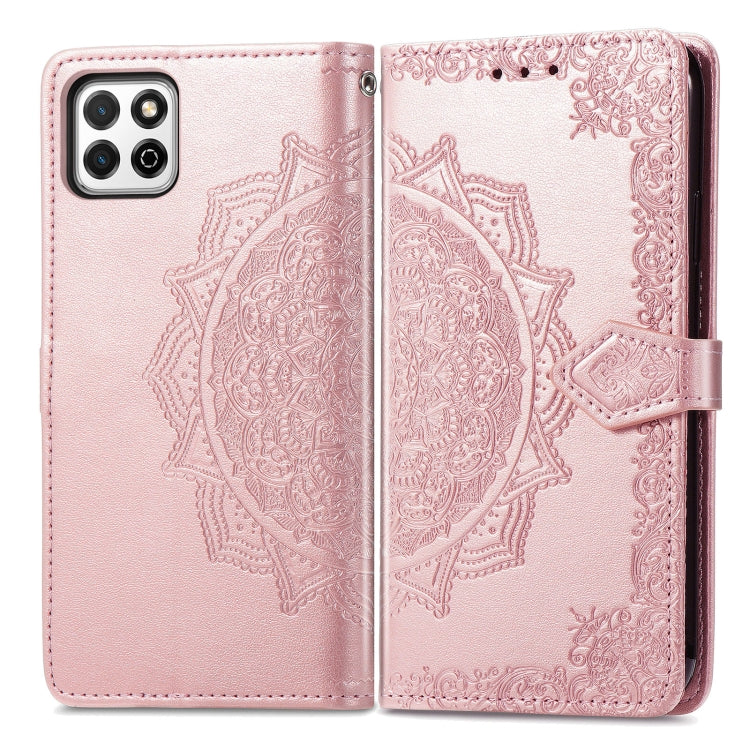 For Huawei Enjoy 20 5G Mandala Flower Embossed Horizontal Flip Leather Case with Bracket / Card Slot / Wallet / Lanyard