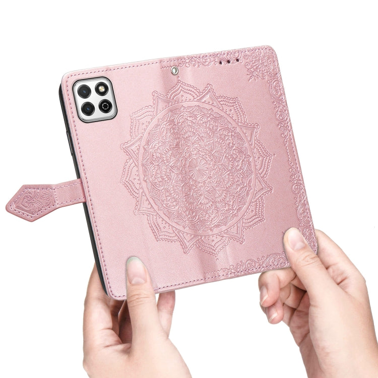 For Huawei Enjoy 20 5G Mandala Flower Embossed Horizontal Flip Leather Case with Bracket / Card Slot / Wallet / Lanyard
