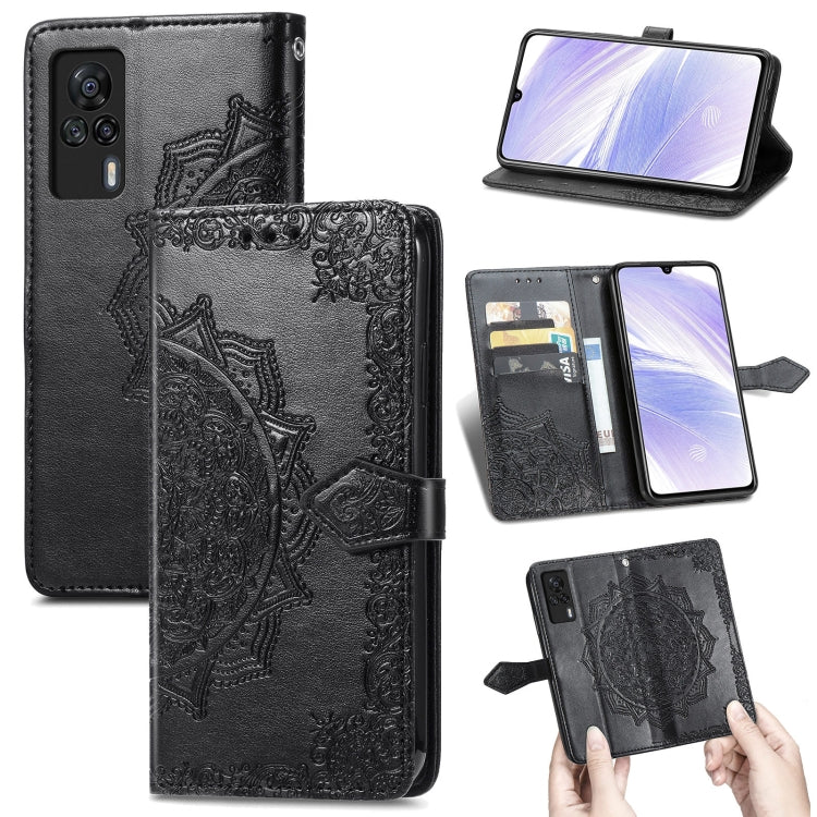 For Vivo S9e Mandala Flower Embossed Horizontal Flip Leather Case with Bracket / Card Slot / Wallet / Lanyard