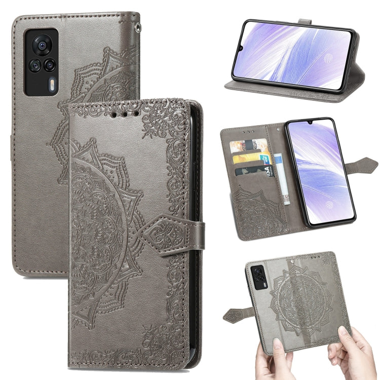 For Vivo S9e Mandala Flower Embossed Horizontal Flip Leather Case with Bracket / Card Slot / Wallet / Lanyard