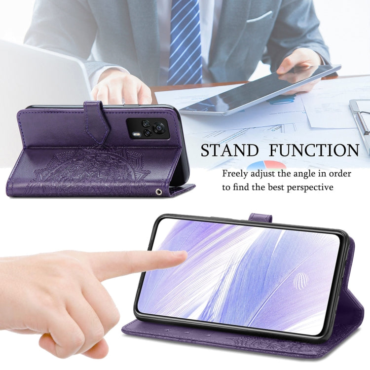 For Vivo S9e Mandala Flower Embossed Horizontal Flip Leather Case with Bracket / Card Slot / Wallet / Lanyard