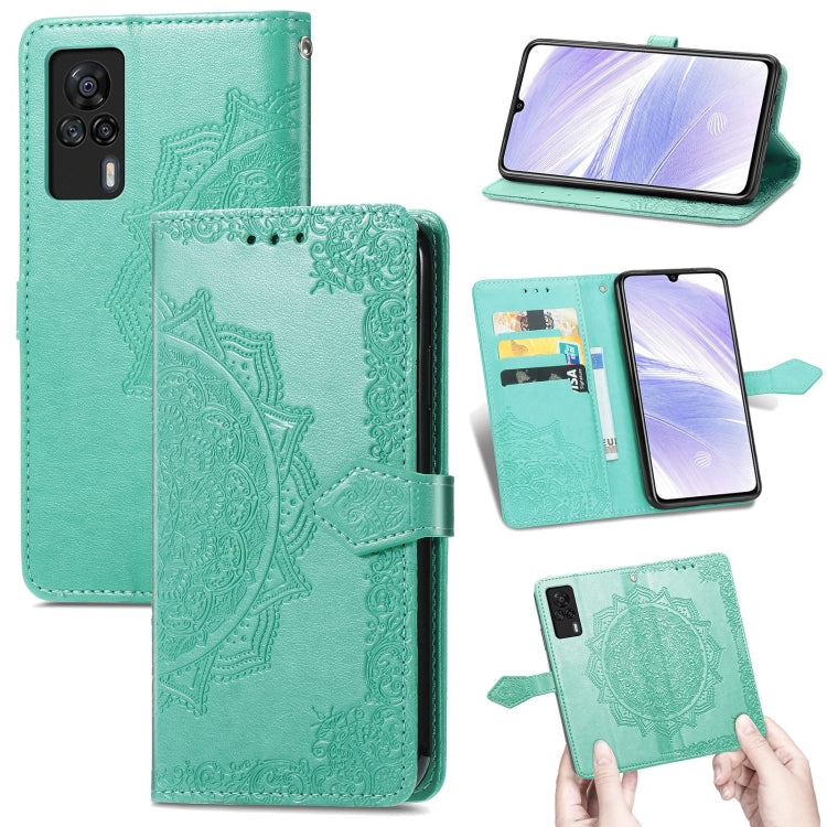 For Vivo S9e Mandala Flower Embossed Horizontal Flip Leather Case with Bracket / Card Slot / Wallet / Lanyard