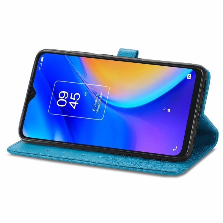 For TCL 20 SE Mandala Flower Embossed Horizontal Flip Leather Case with Bracket / Card Slot / Wallet / Lanyard