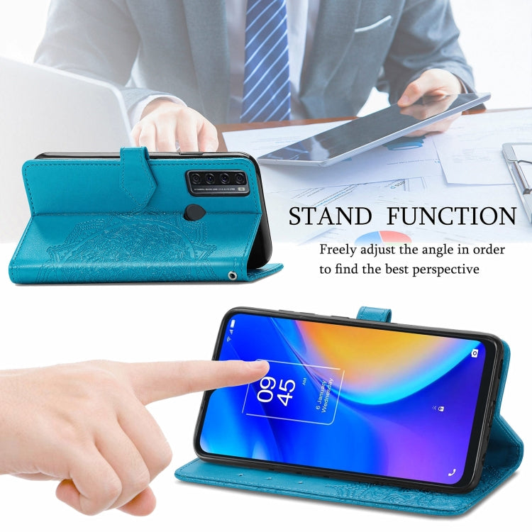 For TCL 20 SE Mandala Flower Embossed Horizontal Flip Leather Case with Bracket / Card Slot / Wallet / Lanyard