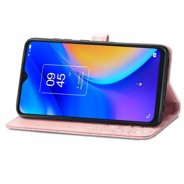 For TCL 20 SE Mandala Flower Embossed Horizontal Flip Leather Case with Bracket / Card Slot / Wallet / Lanyard