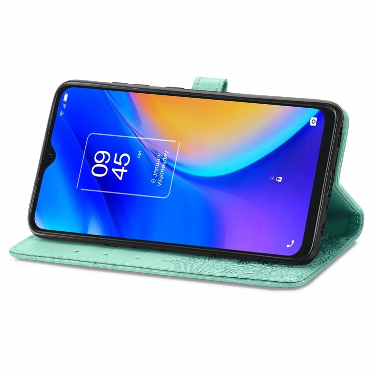 For TCL 20 SE Mandala Flower Embossed Horizontal Flip Leather Case with Bracket / Card Slot / Wallet / Lanyard