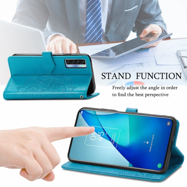 For TCL 20S Mandala Flower Embossed Horizontal Flip Leather Case with Bracket / Card Slot / Wallet / Lanyard
