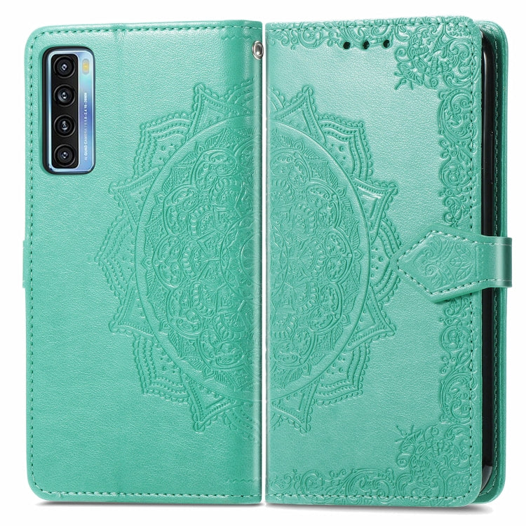 For TCL 20S Mandala Flower Embossed Horizontal Flip Leather Case with Bracket / Card Slot / Wallet / Lanyard